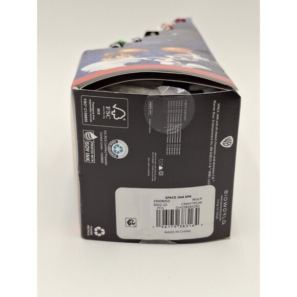 Space Jam Casual Crew Socks Bioworld 6 Pk Sz 8-12 - Picture 10 of 10